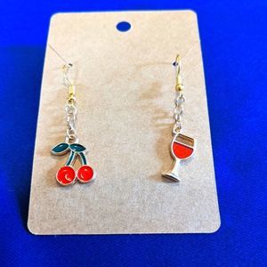 🛍 Cherry Wine Dangle Earrings